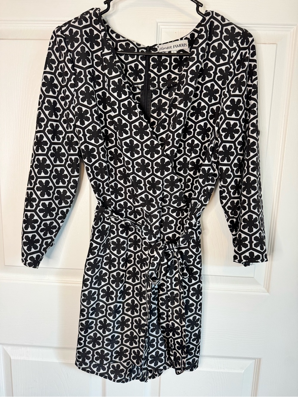 Almost Famous Black & White Geometric Romper